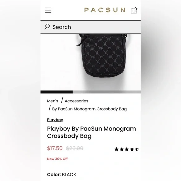 Playboy By Pacsun Black Monogram Crossbody Bag - Picture 6 of 8